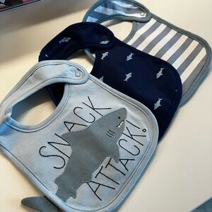 Child of Mine Blue and Gray Bibs Set NWOT